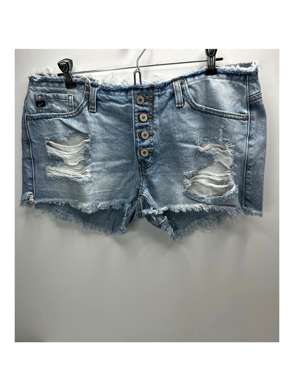 Kancan Mid Rise Medium wash Cut Off Jeans Blue Button Fly Women XL